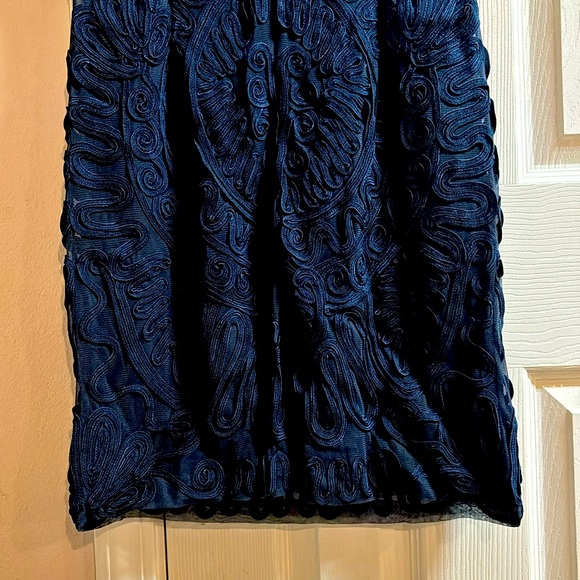 J S Collections Navy Sheath Midi Dress Size 8 - Picture 9 of 12